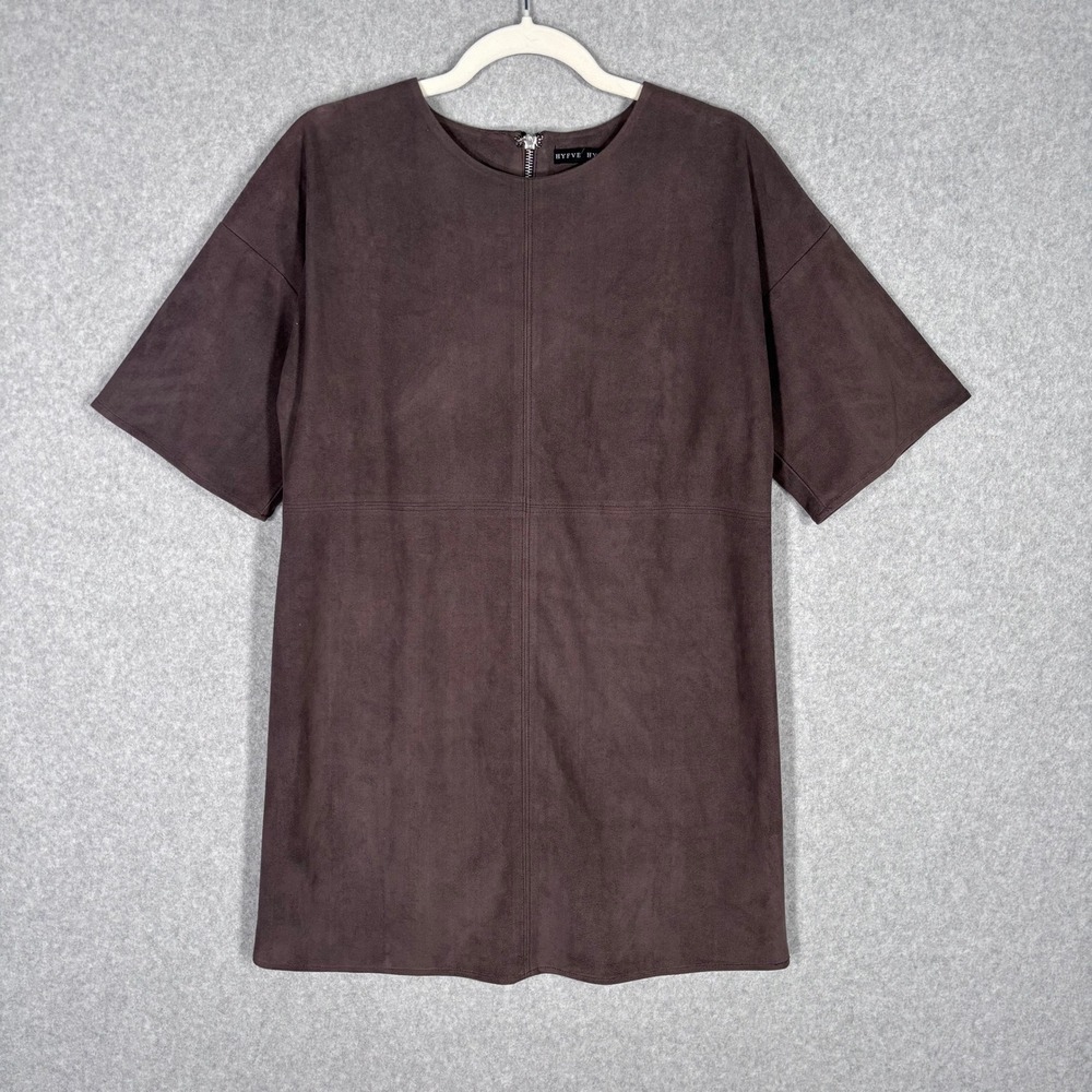 HYFVE Faux Suede Dress Small‎ Brown Western Cowgirl Boho Festival Neutral Shift